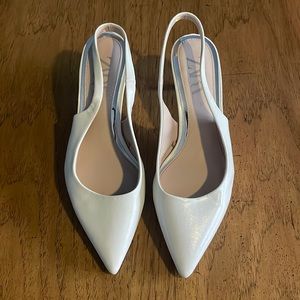 Zara white leather heels